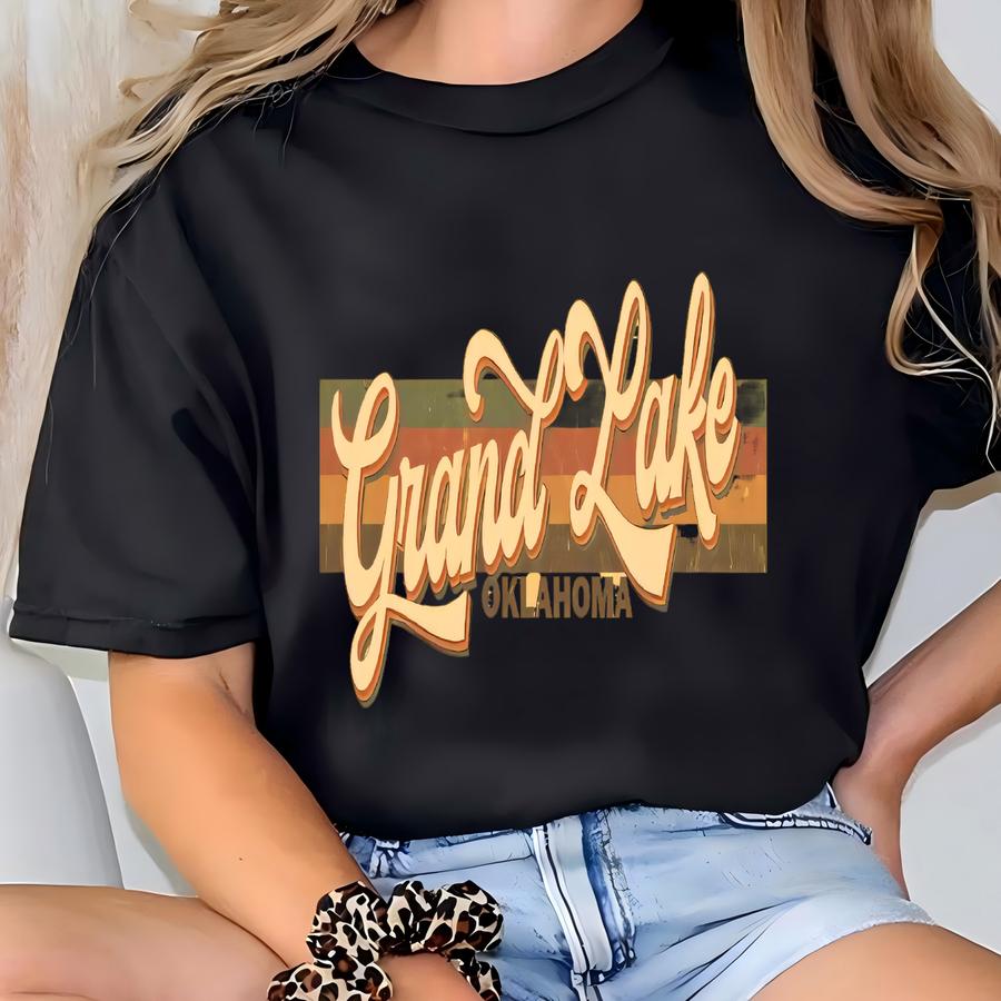 Grand Lake Oklahoma Hoodie: Retro Tourist Tee T-shirt