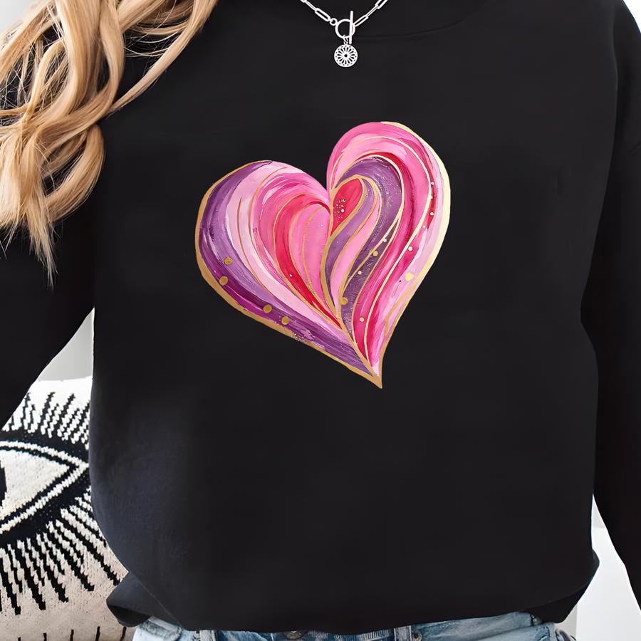 Heart Shirt Heart Outfit, Watercolor Heart T-shirt, Mom Heart Shirt, Teacher Heart Shirt, Wife Heart Shirt, Mama Heart Shirt, Birthday Tee Sweatshirt