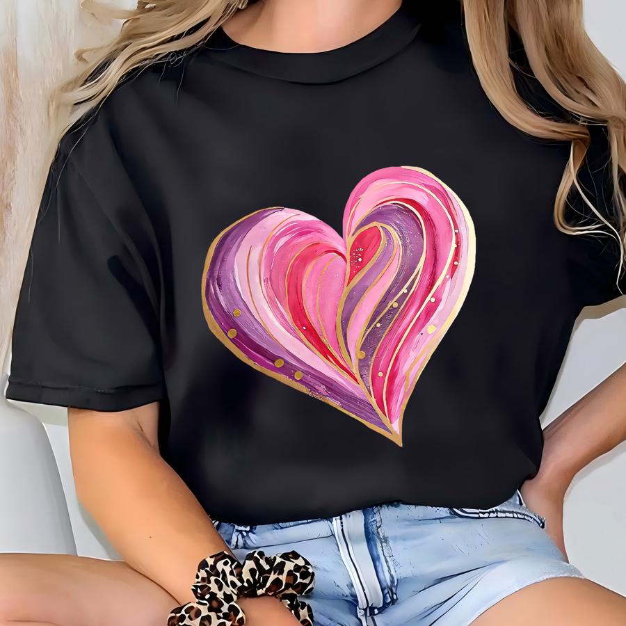 Heart Shirt Heart Outfit, Watercolor Heart Hoodie, Mom Heart Shirt, Teacher Heart Shirt, Wife Heart Shirt, Mama Heart Shirt, Birthday Tee T-shirt
