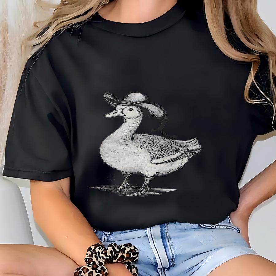 Silly Cowboy Goose Shirt On The Loose Goose Tshirt Funny Western Goose Country Music Party Cowgirl Gift Idea Hoodie T-shirt