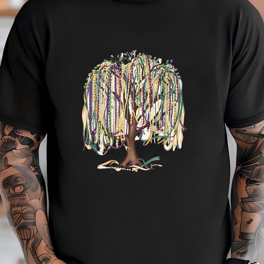 Mardi Gras Tree Hoodie, Watercolor Mardi Gras Bead Tree Shirt, Mardi Gras Carnival Shirts, Mardi Gras Women Tee, Mardi Gras Fat Tuesday Tee T-shirt