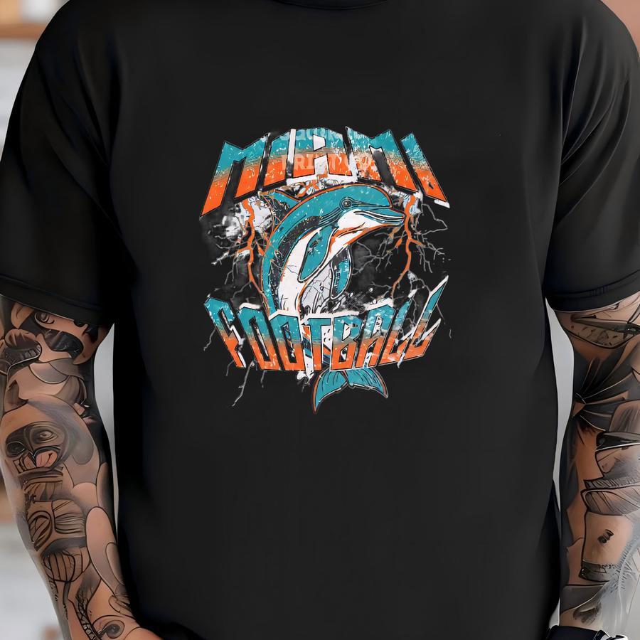 Miami Football Crewneck Sweatshirt, Casual Sportswear, Game Day Apparel, Fan Merchandise, Gift For Sports Lovers, T-shirt