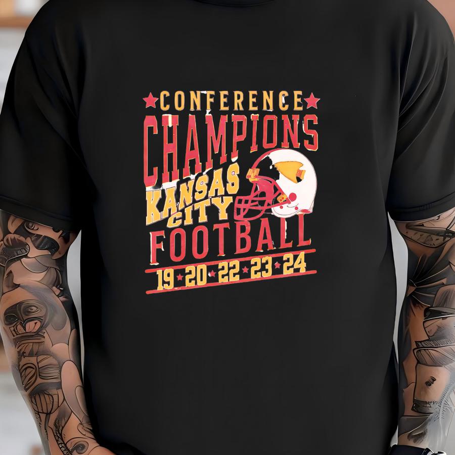 Kansas City Football Team Conference Champs 2024 Unisex Softstyle Hoodie, Retro Chief Football Shirt, Vintage Chief Championship Crewneck T-shirt