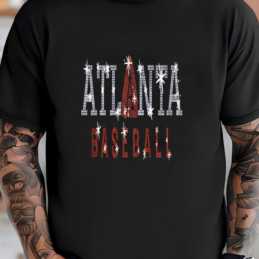 Atlanta Baseball Rhinestone Shirt: Softball Fan Tee T-shirt