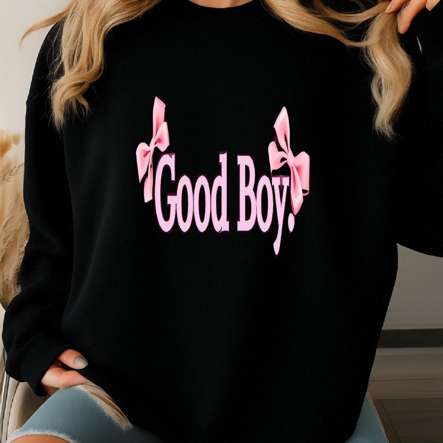 Good Boy Crewneck, Playful Oversized Sweatshirt, Aesthetic Pullover, Soft Grunge Fashion Sweatshirt