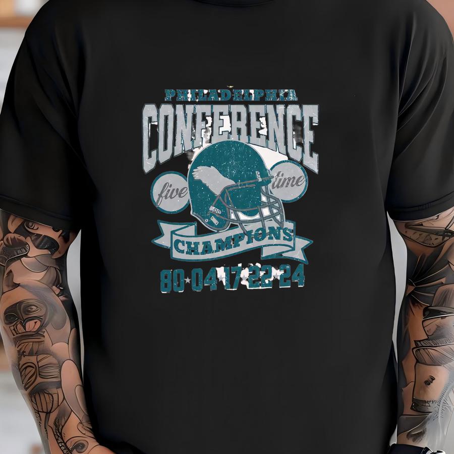 Philadelphia Football Team Conference Champs 2024 Unisex Softstyle Hoodie, Retro Eagle Football Shirt, Vintage Eagle Championship Crewneck T-shirt