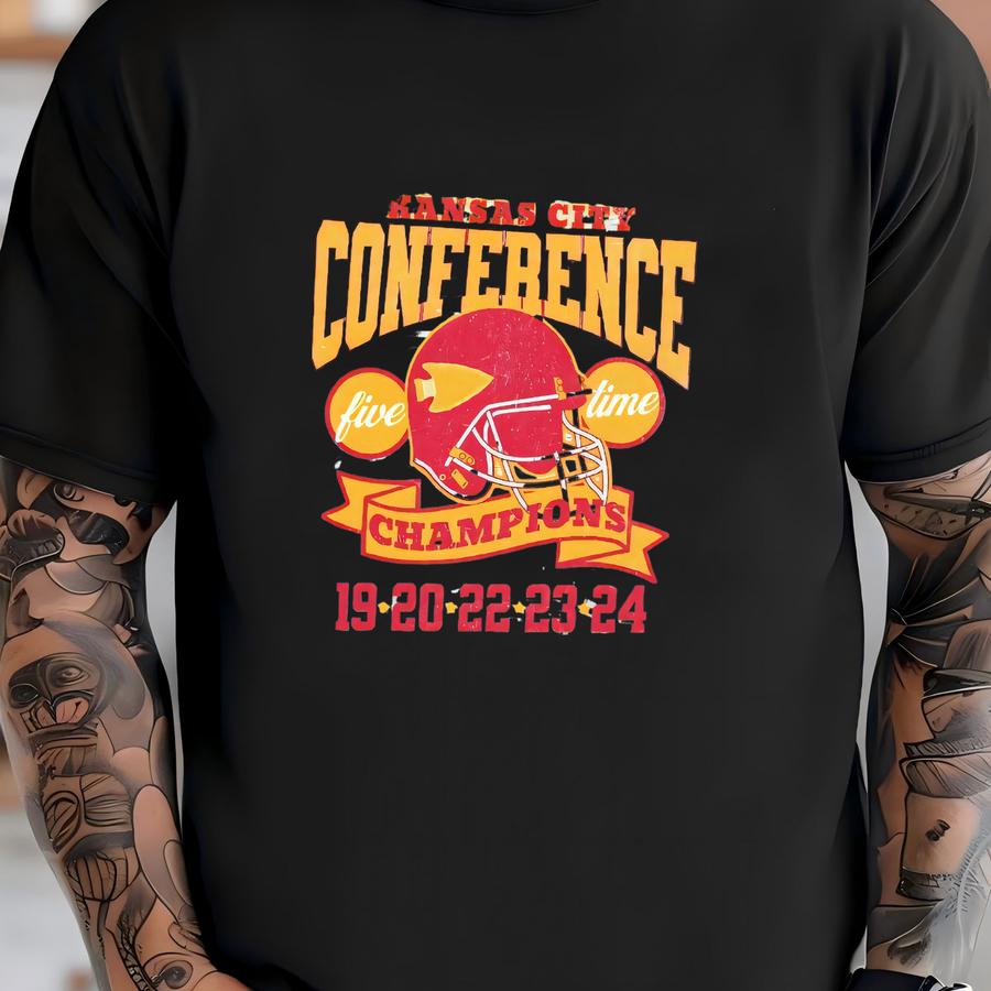 Kansas City Football Team Conference Champs 2024 Unisex Softstyle Hoodie, Retro Chief Football Shirt, Vintage Chief Championship Crewneck T-shirt