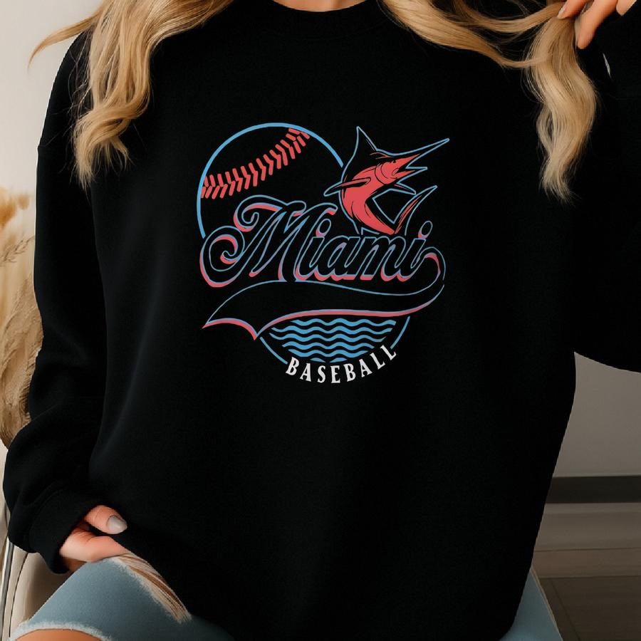 Miami Marlins Baseball T-shirt: Mlb Fan Apparel Sweatshirt