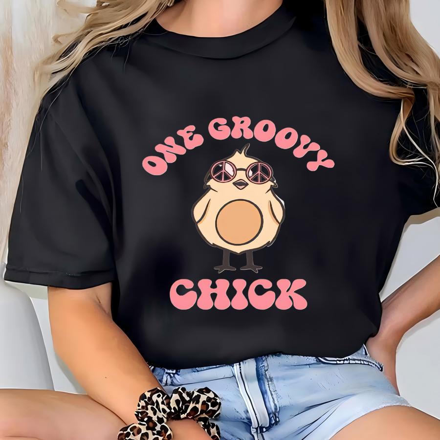 One Groovy Chick Baby ®, Easter Chick Baby Bodysuit, Matching Easter Egg Hunt ®, Groovy Girls Bodysuit For Toddlers,hippie Chick T-shirt
