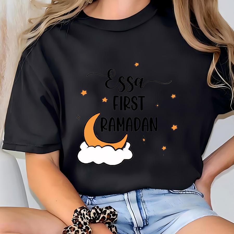 Custom My First Ramadan Toddler Sweatshirt, Personalized Ramadan Baby Shirt, 1st Ramadan Baby Bodysuit, Islamic Eid Gift, Muslim Baby Outfit T-shirt
