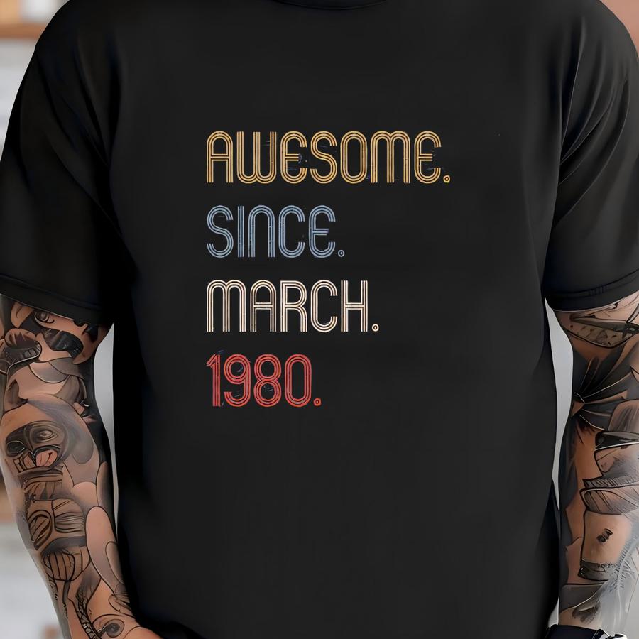 Awesome Since 1980 T Shirt, 45th Birthday Gift Tshirts, Birthday Gift For Him/her, 45th Birthday Idea, Personalized 45th Birthday Sweatshirt T-shirt