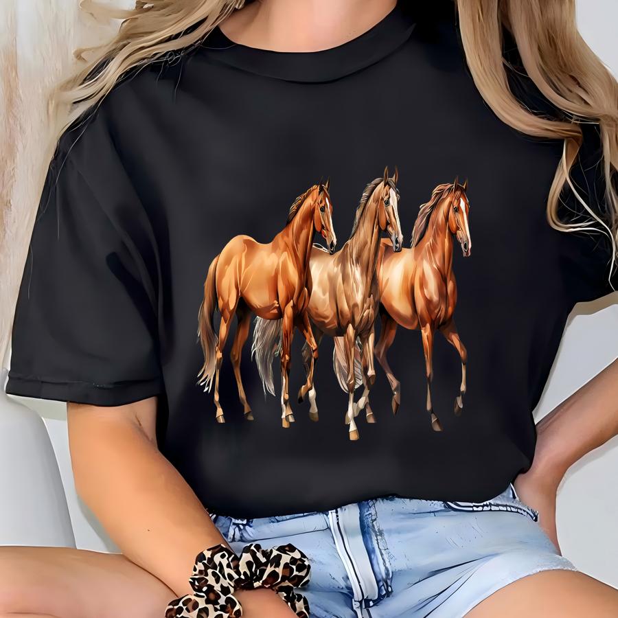 Western Horses Sweatshirt, Cute Western Horses Shirt,horse Lovers Holiday Gift,western Gift, Horse Sweatshirt,cowgirl Gift,horse Lovers Gift T-shirt