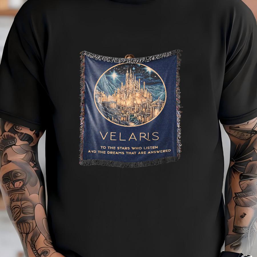 Velaris Woven Blanket, Acotar Merch, Book Lovers Woven Blanket Sarah J Maas Velaris Feyre Rhysand Bookish Blanket Acotar Blanket Book Gift T-shirt