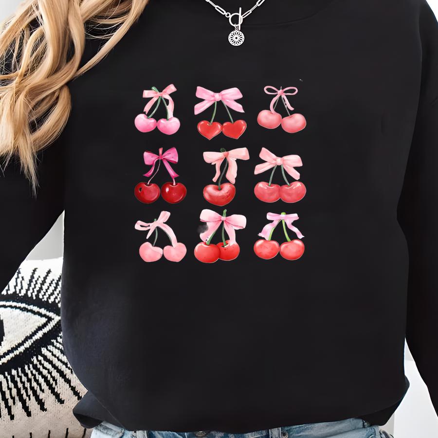 Cherry Shirt, ® Cherry Tee, Coquette Cherry Tshirt, Summer Shirt, Food Lover Gift, Cherry Lover Gift, Cherries Tee, Fruit Tee Sweatshirt