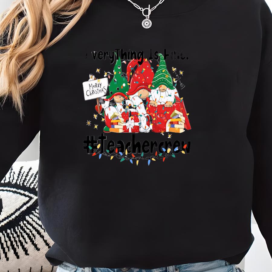 Christmas Teacher Shirt: Funny Gnomes #teachercrew Holiday Tee Sweatshirt