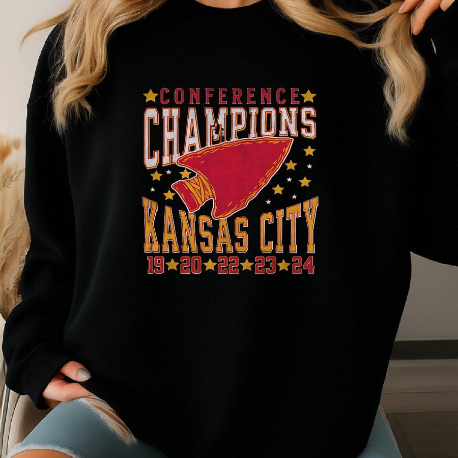 Kansas City Conference Champions Sweatshirt, Chief Five Time Champs Crewneck, Vintage Championship Years Shirt, Retro Football Sweatshirt Sweatshirt