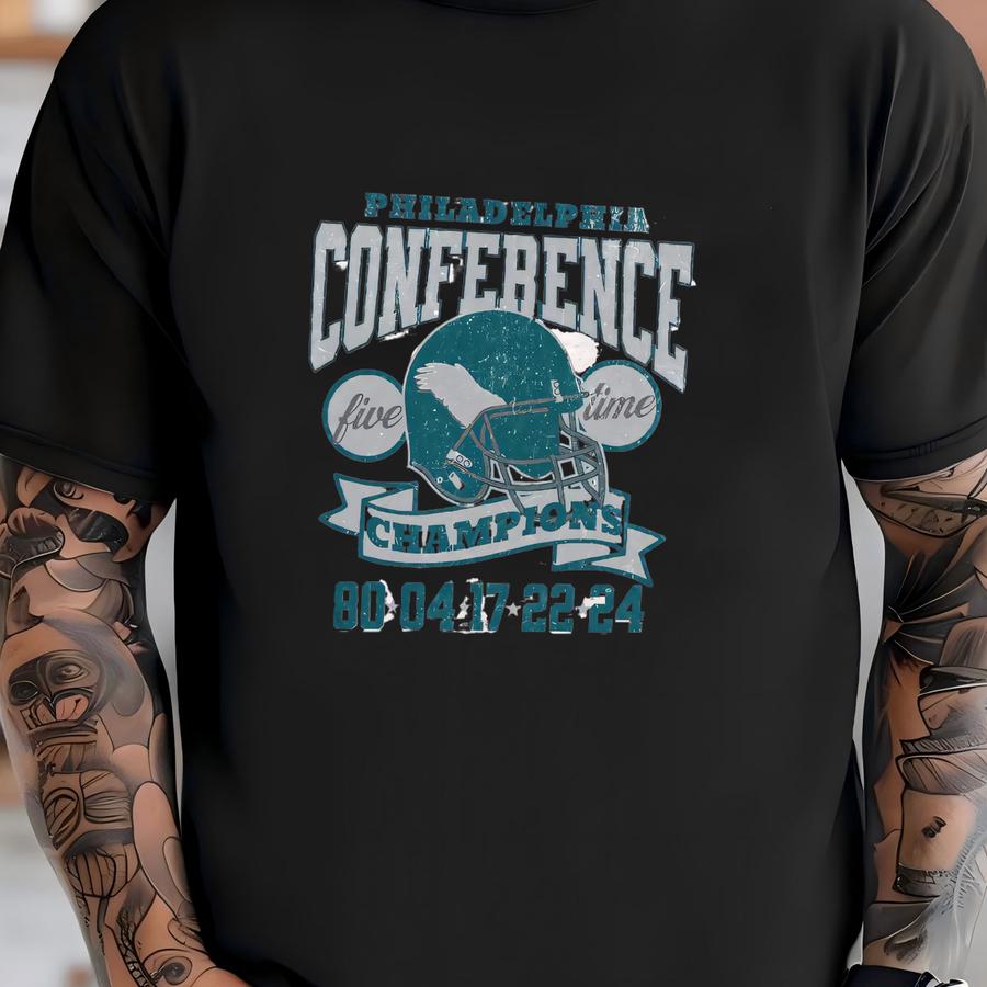 Philadelphia Conference Champions Sweatshirt, Eagle Five Time Champs Crewneck, Vintage Championship Years Shirt, Retro Football Sweatshirt T-shirt