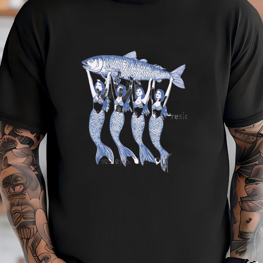 Sardine Sweatshirt Mermaid Sardine Crewneck La Dolce Vita Shirt Tinned Fish Sweatshirt Amalfi Aesthetic Clothes Oversized Crewneck T-shirt