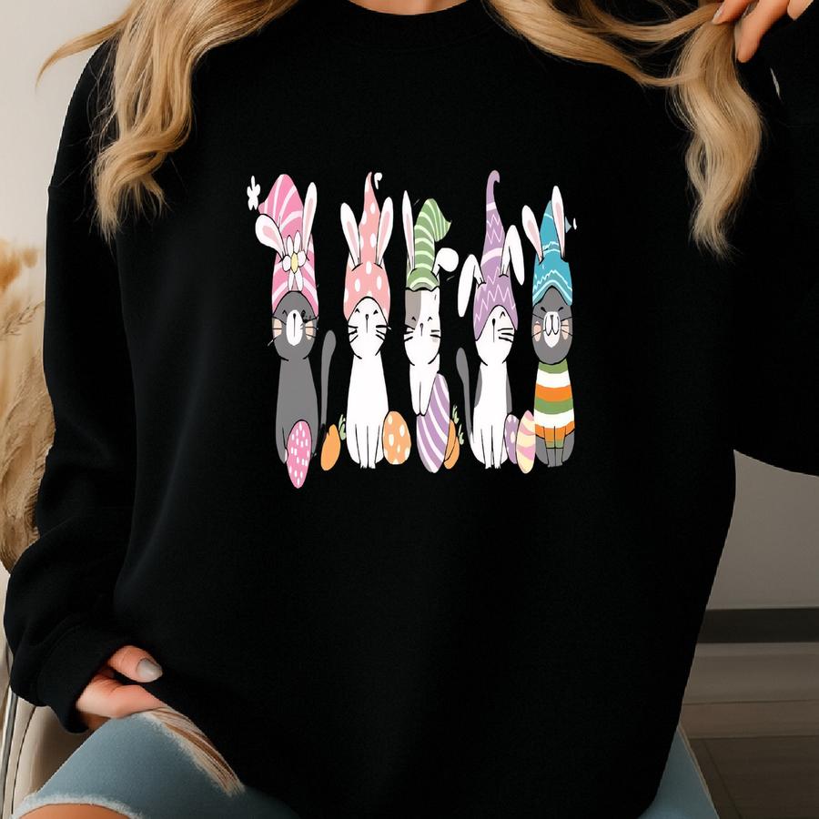 Easter Day T-shirt, Cute Cats Shirt, Funny Bunny Ears Cats, Easter Shirt For Cat Moms, Catster Day, Easter Cats Shirt, Easter Day Gift-tc031 Sweatshirt