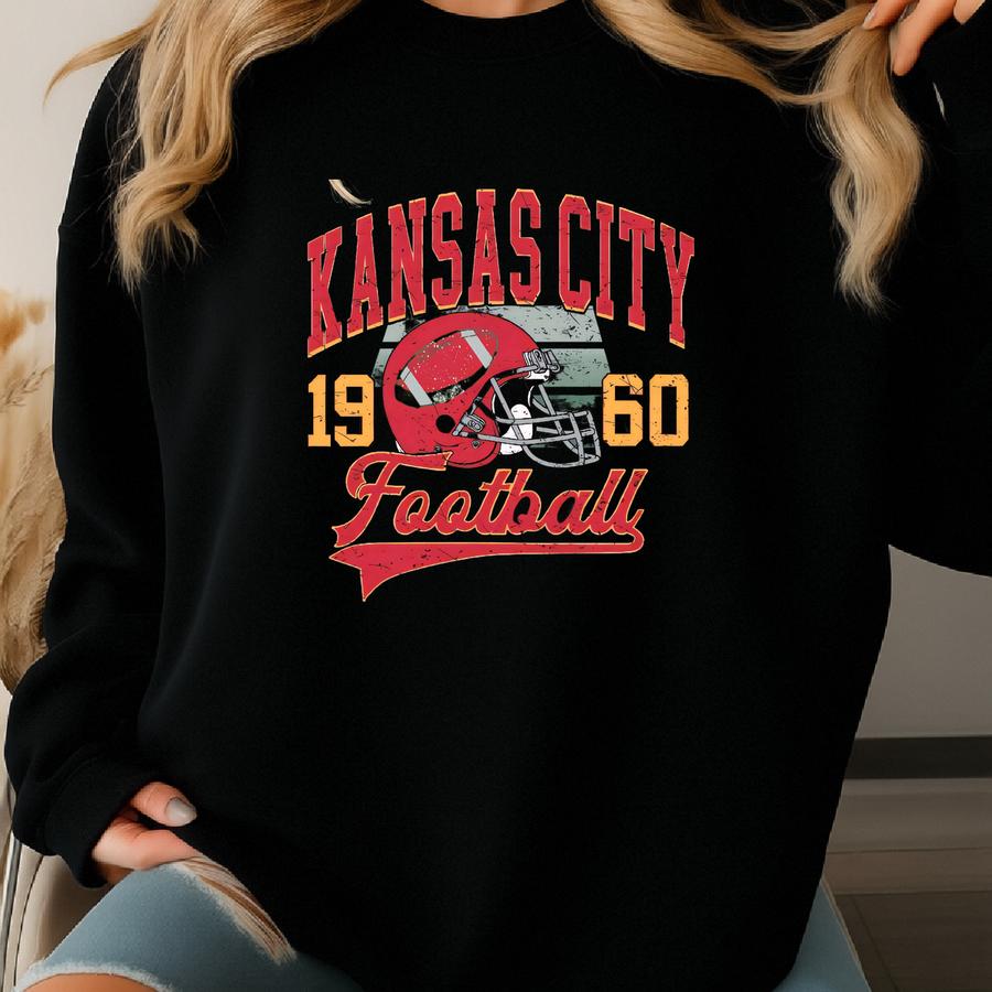 Retro Kansas City Football Sweatshirt And Shirt, Kansas City Toddler And Youth Sweatshirt, Kansas City Hoodie Gift For Her Sweatshirt