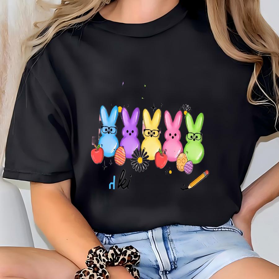 Treat All With Kindness Shirt, Cute Teacher Easter Shirt, Bunny Tee, Easter Gift For Teachers, Teacher Spring Outfit, Easter School T-shirt
