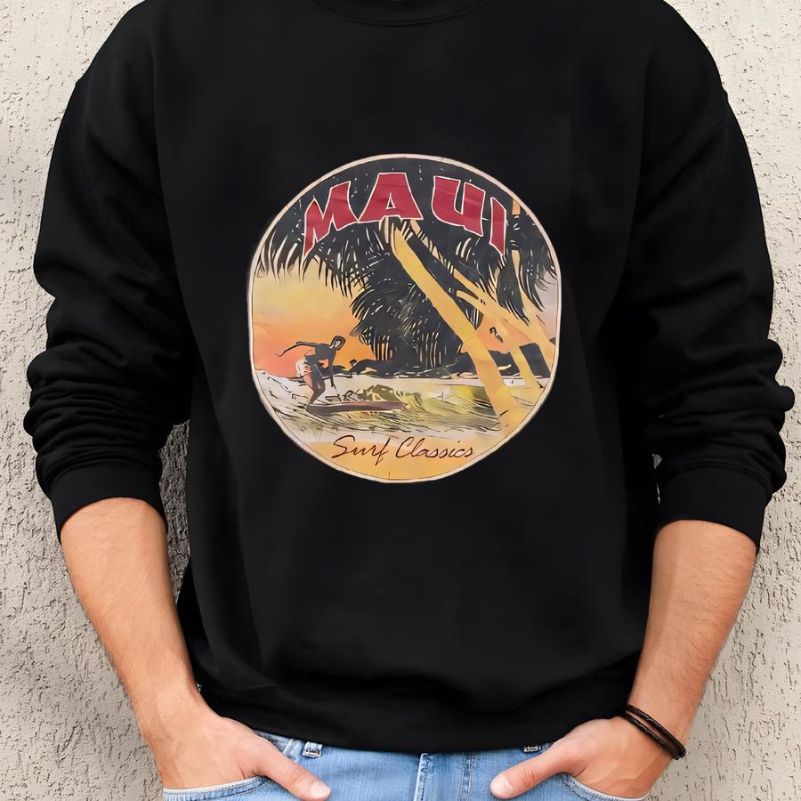 Vtg 90s Maui Tshirt X-large Vintage Maui Surf Classic Lifestyle Top Tee Size Xl Sweatshirt