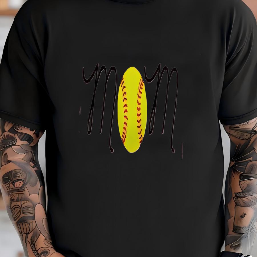 Softball Mom Hoodie: Cursive Design, Game Day Shirt T-shirt