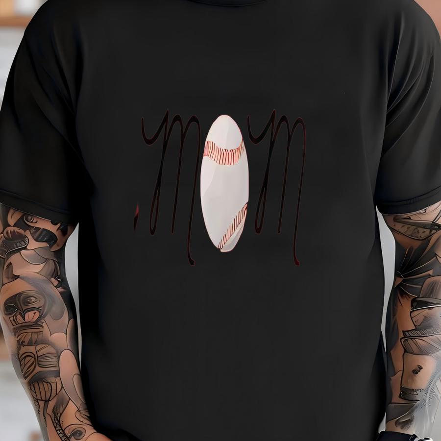 Baseball Mom Hoodie: Cursive Design, Game Day Apparel T-shirt