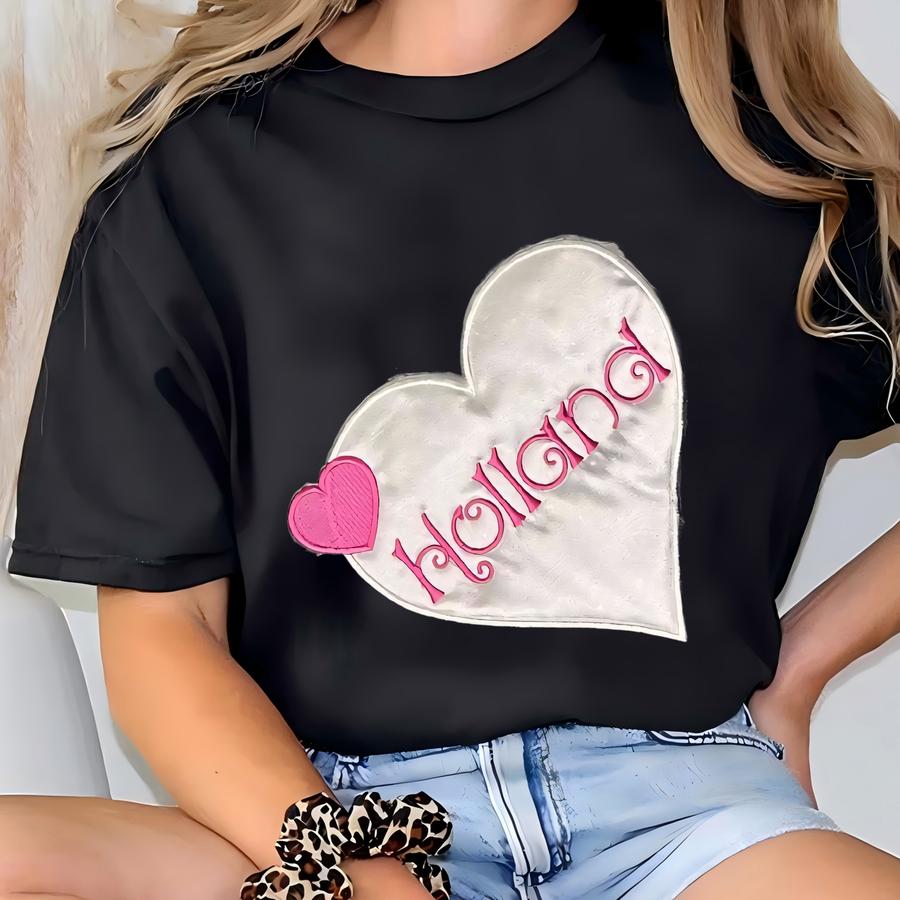 Customized Monogram Sport Team Blankets Add A Picture Of Your Choice Shown Is An Applique Heart With Name T-shirt