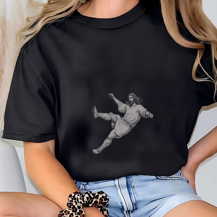 Jesus Playing Soccer, Jesus Has Rizzen Tee, Jesus Easter Shirt, Funny Eater Shirt, Gift For Him, Gift For Son, Christian Boy Tee T-shirt