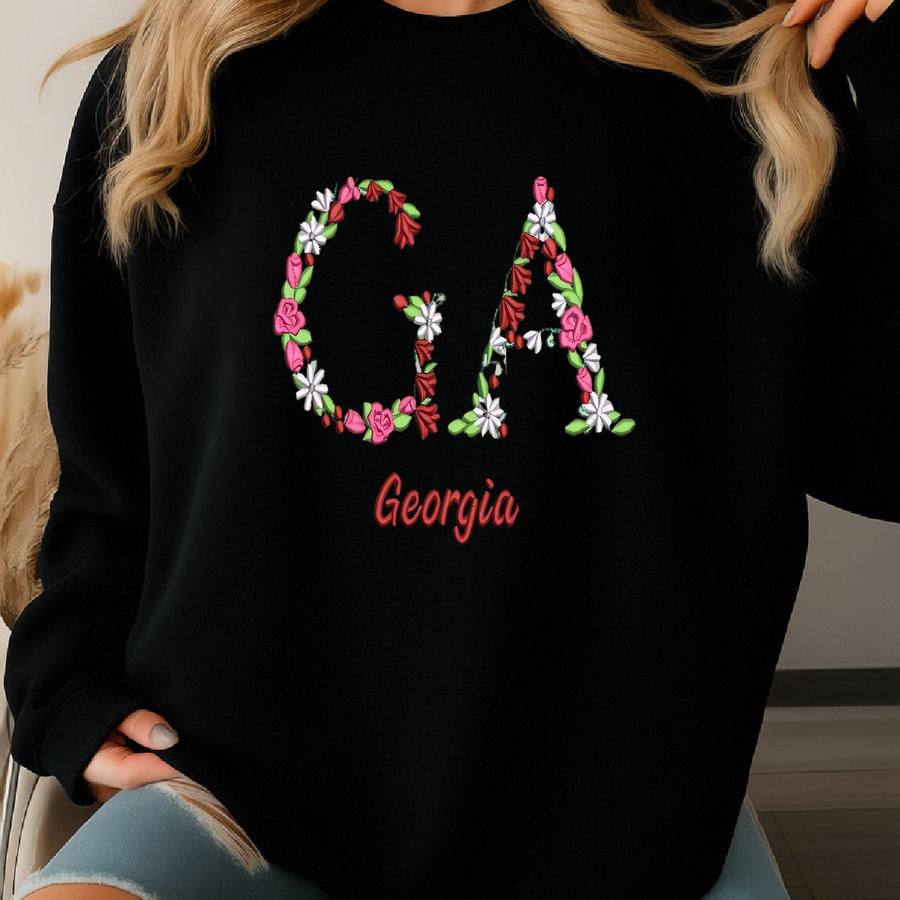 Georgia State Pride Sweatshirt: Floral Game Day Sweater Sweatshirt