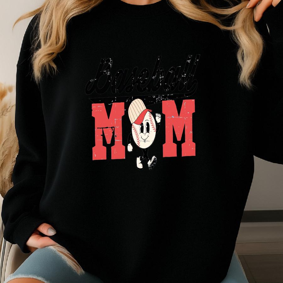 Baseball Mom Sweatshirt: Game Day Fall Season Tee Sweatshirt