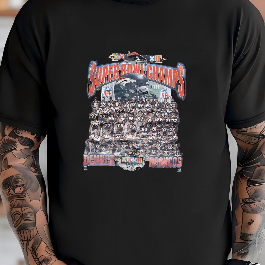 Vintage 90s Denver Broncos Super Bowl Champions Starter Football Shirt T-shirt