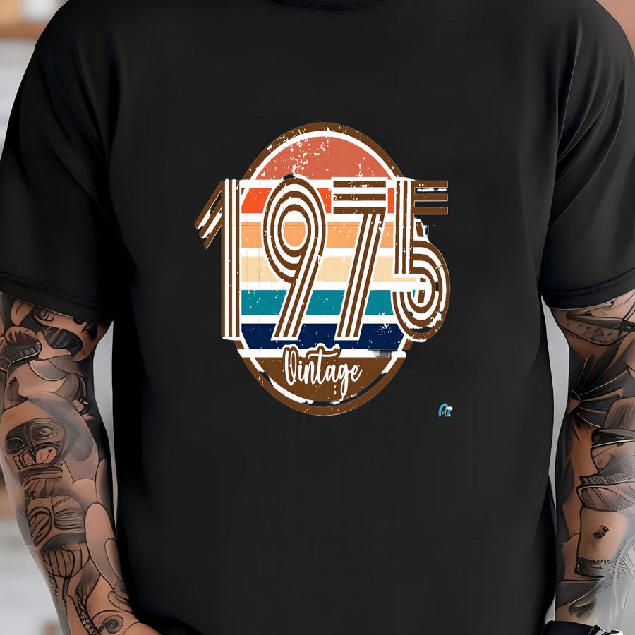 1975 Vintage Retro Distressed Look Style Text,svg,png,dxf,eps,pdf,vintage 1975 Tshirt,50th Birthday Gift,perfect For ,silhouette,canva T-shirt