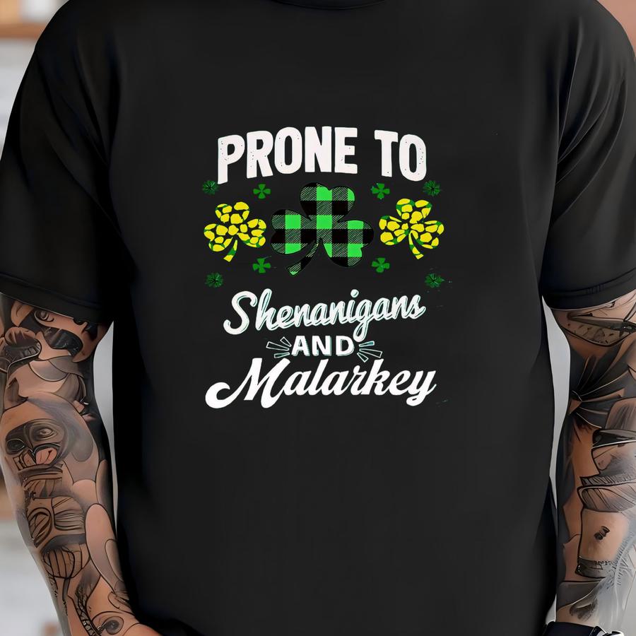 Prone To Shenanigans And Malarkey Hoodie, Funny Mischief, Hilarious Shenanigans, Quirky Humor, Gift For Mischief Makers, Playful Quote T-shirt