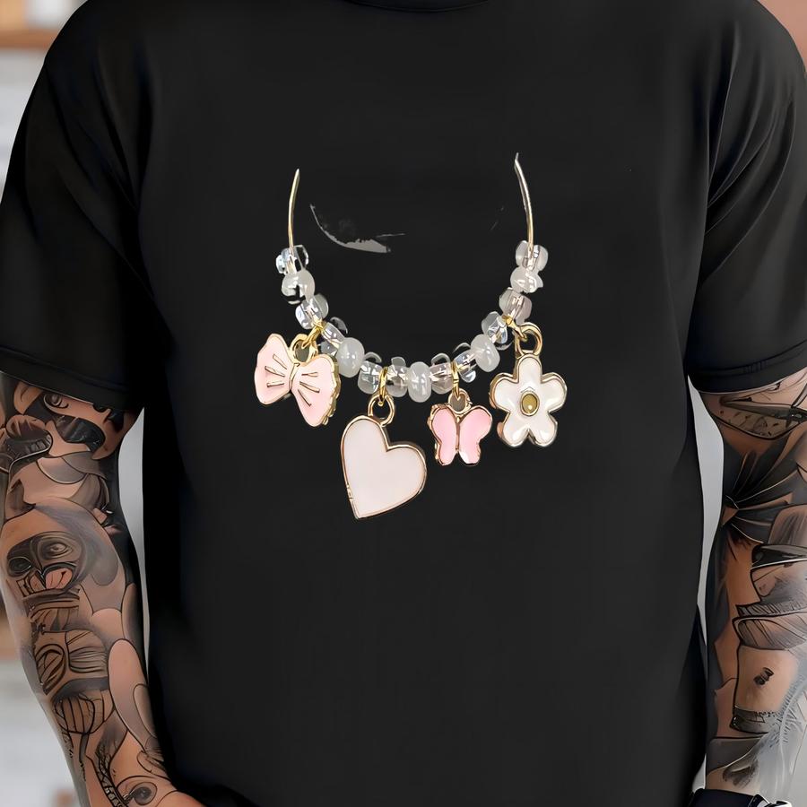 Spring Tumbler Charm With Bow Heart Butterfly And Flower, Cup Charm, Tumbler Accessories, Handle Charm, Accessories T-shirt