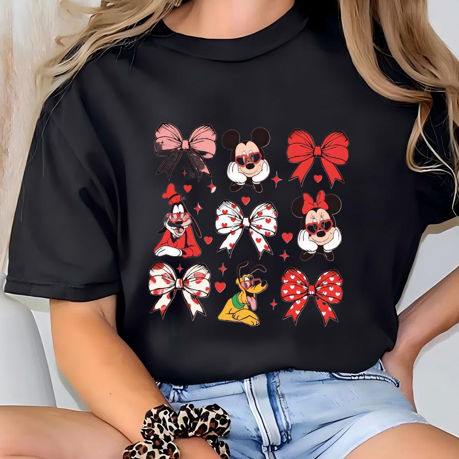Coquette Bows Valentine Hoodie, Magic Kingdom Valentine Sweatshirt, And Friends Valentine Shirt, Magical Castle Shirt T-shirt