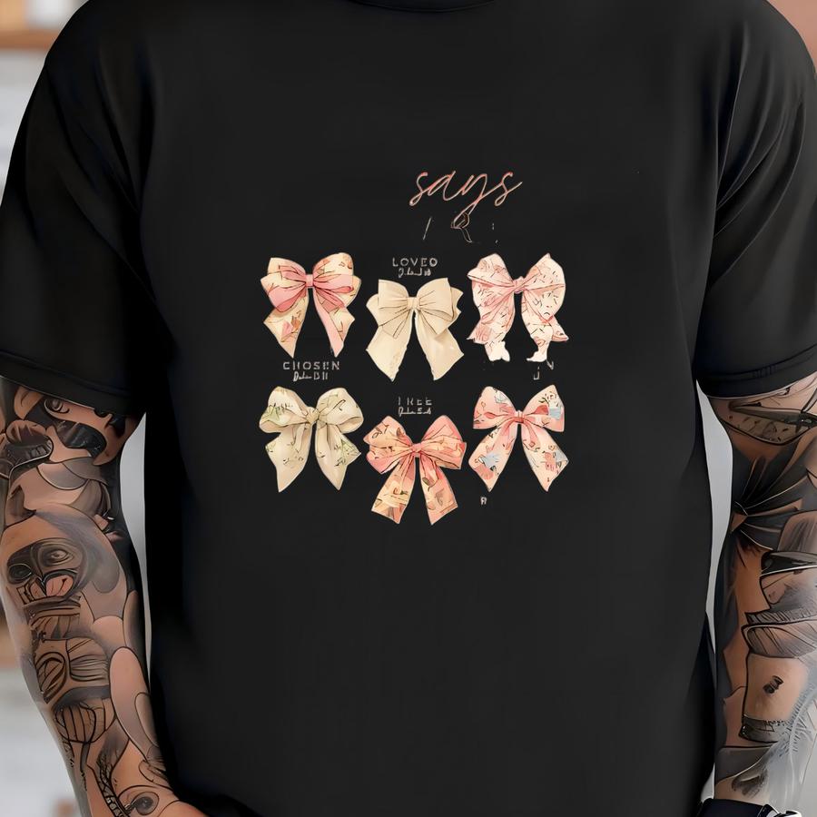 Boho God Says You Are Loved Baby ® - Coquette Bow Religious Baby Bodysuit - John 3:16 Natural Kids Shirt T-shirt