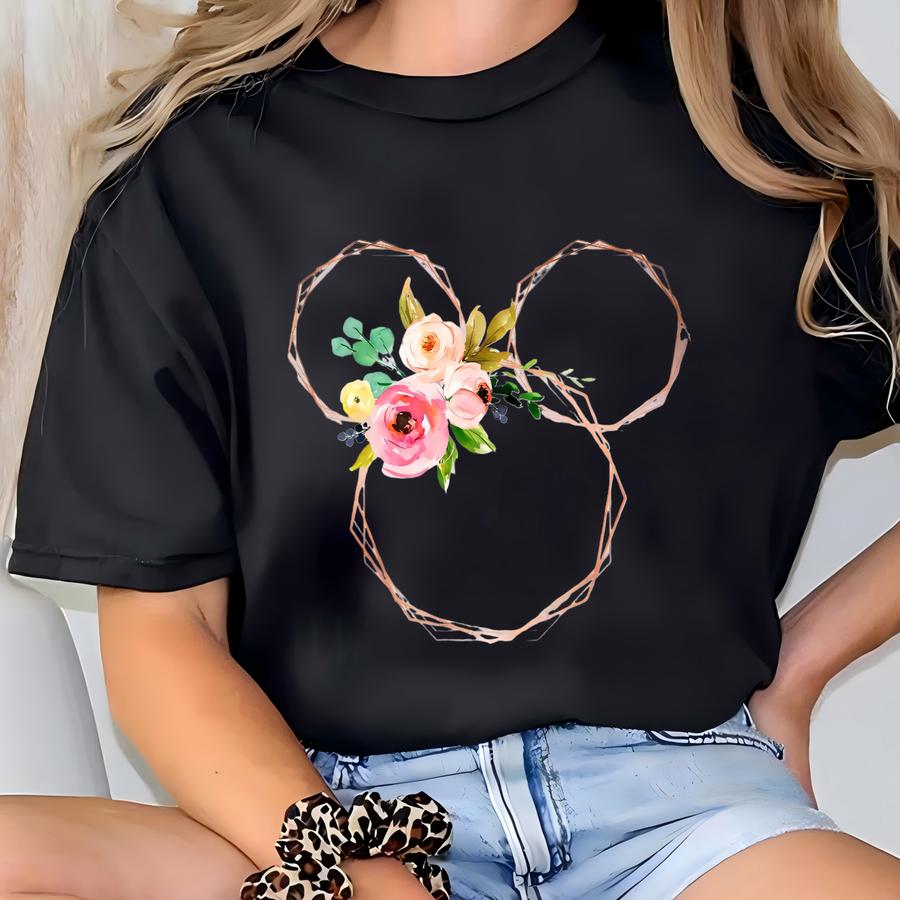 Floral Figure Watercolor Hoodie, Land World Trip Outfit, Womens Shirt, Fun Colorful Tee For Her T-shirt