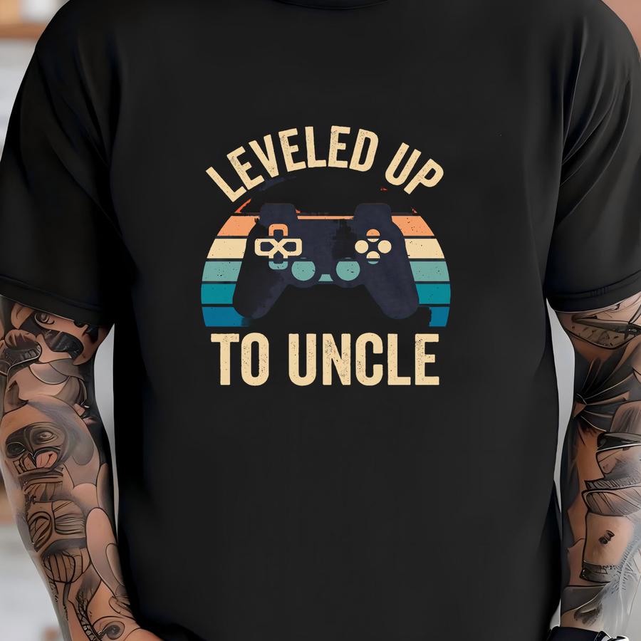 Funny Uncle Shirt, Personalized Uncle Tee, Uncle Gift, Birthday Gift For Uncle, Leveled Up To Uncle, New Uncle Shirt, Pregnancy Announcement T-shirt
