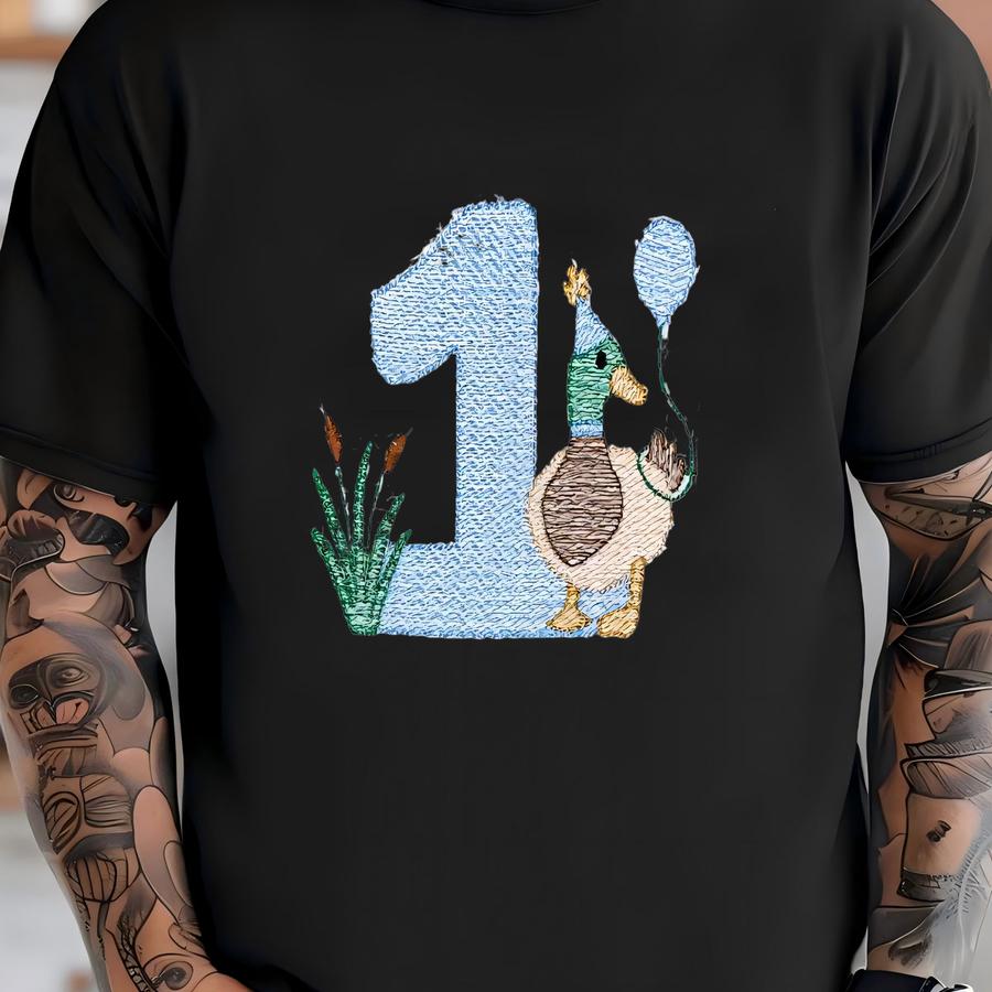 Baby First Birthday Sweater: One Lucky Duck Outfit T-shirt