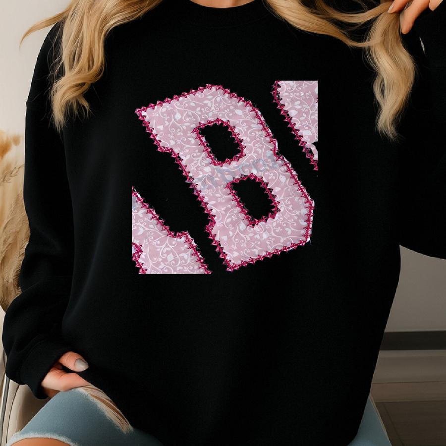 Diamond Edge Applique Y Font - Varsity Block Letters - Vintage Edge Applique Alphabet - Applique Y Font - Mama Sweatshirt Sweatshirt