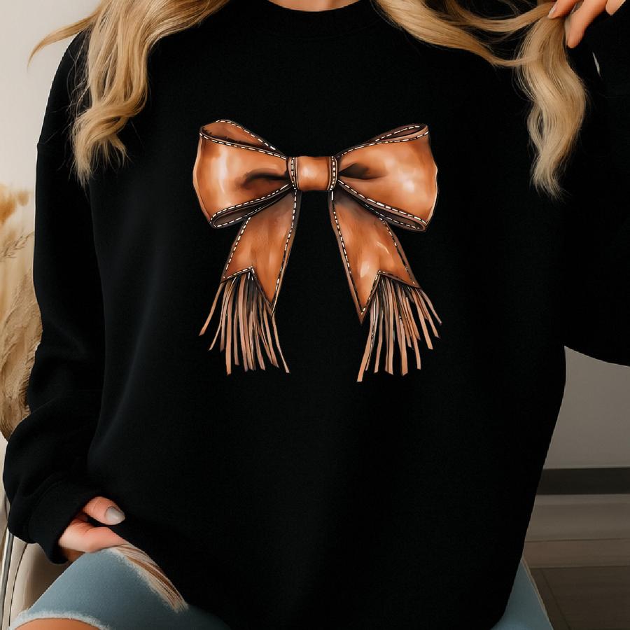Western Coquette Bow Shirt, Rodeo Cowgirl Sweatshirt, Country, Shirt, Cute Women's Shirt, Western Graphic Shirt, Sweatshirt Hoodie Sweatshirt
