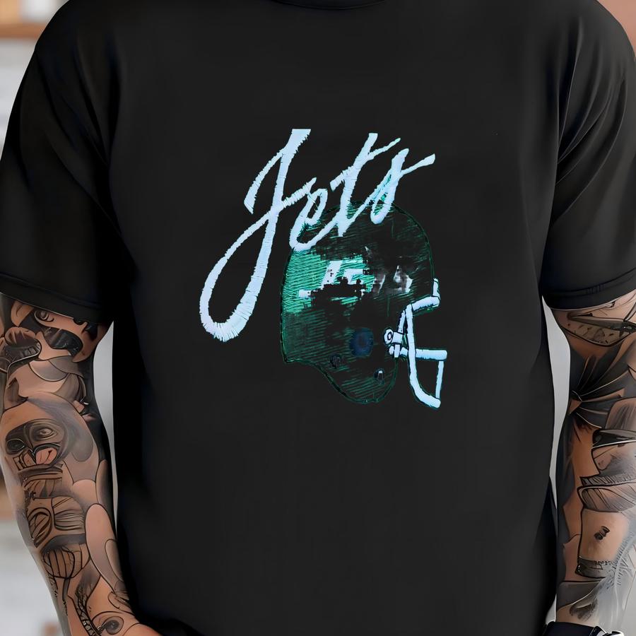 Vintage 90s New York Jets Football Script Helmet Ajd Hat Nwt One Size T-shirt