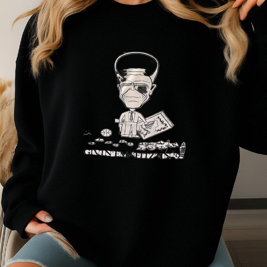 Men's Vintage 90's Fotl Give Em Fitz Fitzgerald Basketball T Shirt Tee 2xl Sweatshirt