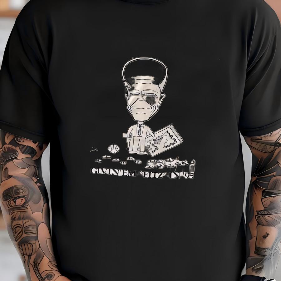 Men's Vintage 90's Fotl Give Em Fitz Fitzgerald Basketball T Shirt Tee 2xl T-shirt