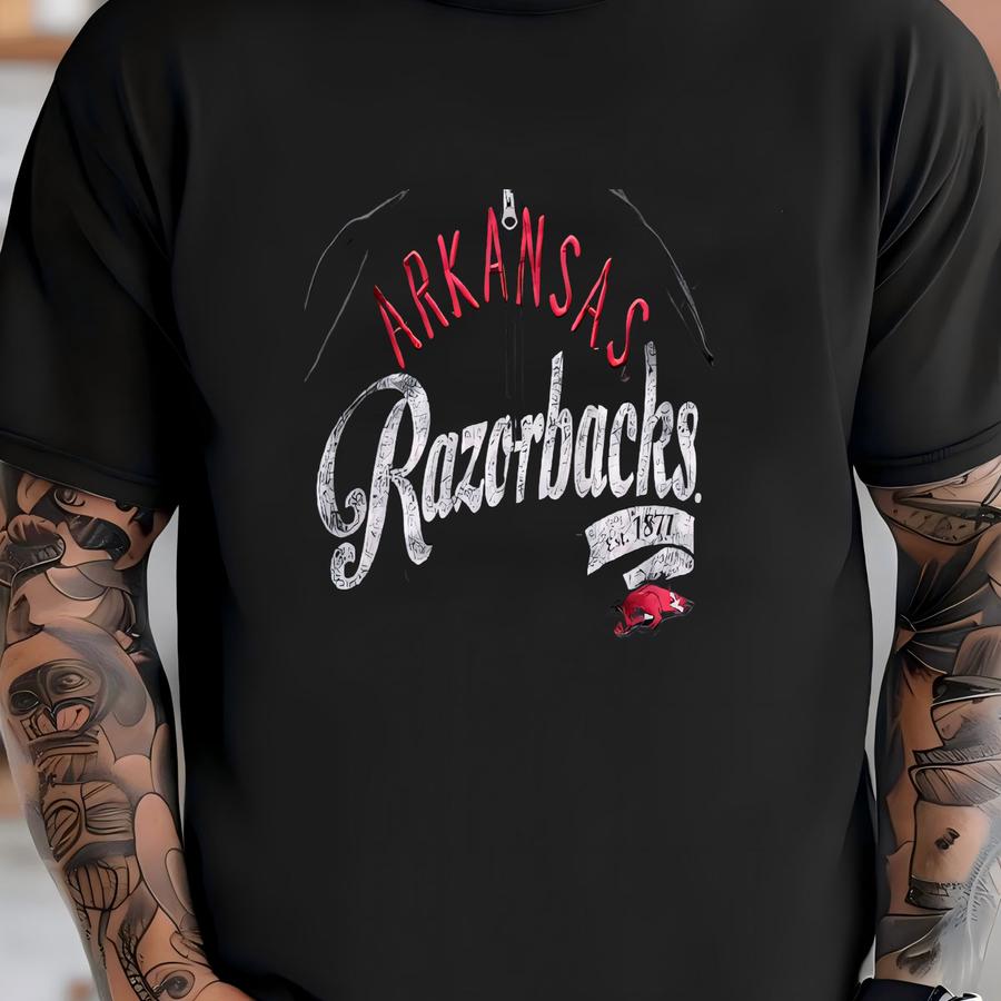 Vintage Y2k Arkansas Razorbacks Grunge Full Zip Hoodie T-shirt