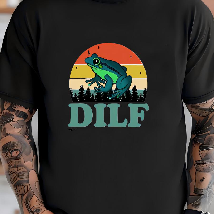 Dilf Damn I Love Frogs Shirt, Botanial Frog Shirt, Frog Lover Gift, Frog Sweatshirt, Toad And Frog Shirt, Funny Frog Tee, Gift For Women T-shirt