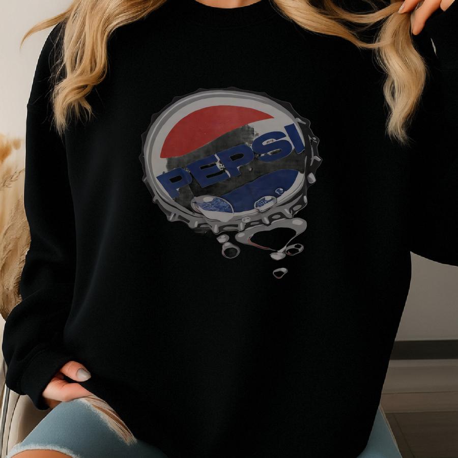 Vintage 80's Pepsi Soda Bottle Cap T Shirt L Sweatshirt
