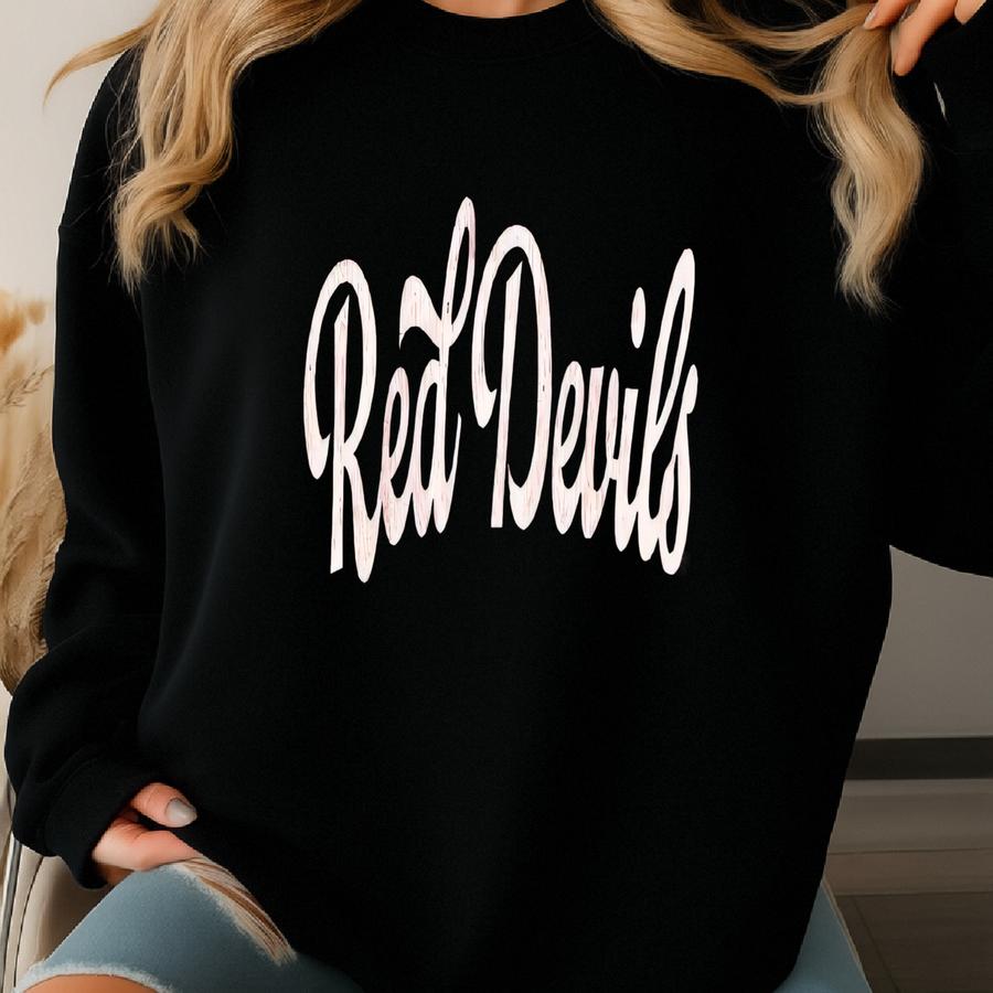 Red Devils Shirt Soft Red Devils Tshirt Red Devils Game Day Tee Red Devils T Shirt For Women Red Devils Spirit Wear Red Devils Triblend Sweatshirt